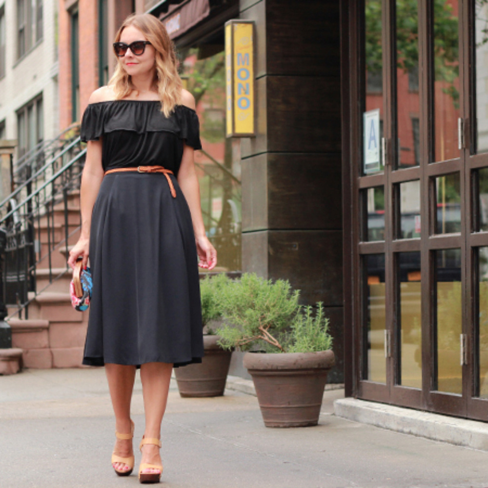 French Connection, Black Flowy Top Size Large